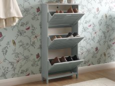 GFW GFW Bergen Grey 3 Tier Shoe Cabinet (Flat Packed)