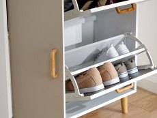 GFW GFW Delta White and Grey 1 Door 2 Drawer Shoe Cabinet (Flat Packed)