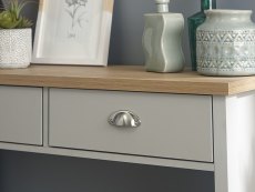 GFW Lancaster Grey and Oak 2 Drawer Console Table (Flat Packed)