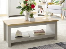 GFW GFW Lancaster Grey and Oak Coffee Table with Shelf (Flat Packed)