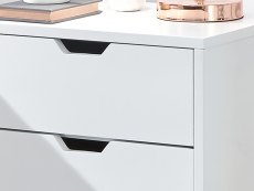 GFW GFW Nyborg 2 Drawer White Set of 2 Bedside Cabinets (Flat Packed)