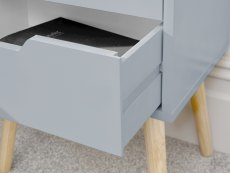 GFW GFW Nyborg 2 Drawer Light Grey Bedside Cabinet (Flat Packed)