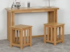 Seconique Seconique Richmond Oak Foldaway Extending Dining Table and 2 Stool Set