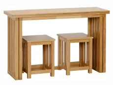 Seconique Seconique Richmond Oak Foldaway Extending Dining Table and 2 Stool Set