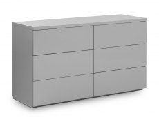 Julian Bowen Julian Bowen Monaco Grey High Gloss 6 Drawer Wide Chest (Flat Packed)