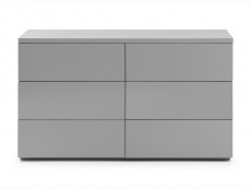 Julian Bowen Julian Bowen Monaco Grey High Gloss 6 Drawer Wide Chest (Flat Packed)