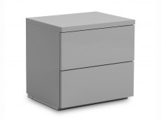 Julian Bowen Julian Bowen Monaco Grey High Gloss 2 Drawer Bedside Table (Flat Packed)