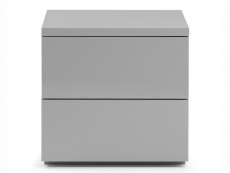 Julian Bowen Julian Bowen Monaco Grey High Gloss 2 Drawer Bedside Table (Flat Packed)