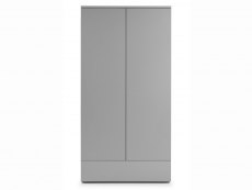 Julian Bowen Julian Bowen Monaco Grey High Gloss 2 Door 1 Drawer Wardrobe (Flat Packed)