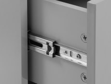 Julian Bowen Julian Bowen Monaco Grey High Gloss 2 Door 1 Drawer Wardrobe (Flat Packed)