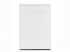 Julian Bowen Julian Bowen Monaco White High Gloss 4+2 Drawer Chest (Flat Packed)