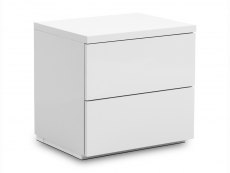Julian Bowen Julian Bowen Monaco White High Gloss 2 Drawer Bedside Table (Flat Packed)