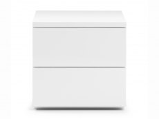 Julian Bowen Julian Bowen Monaco White High Gloss 2 Drawer Bedside Table (Flat Packed)