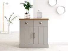 GFW GFW Kendal Grey and Oak 2 Door 2 Drawer Compact Sideboard