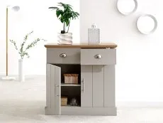 GFW Kendal Grey and Oak 2 Door 2 Drawer Compact Sideboard