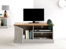 GFW Kendal Grey and Oak 1 Door Small TV Cabinet (Flat Packed)