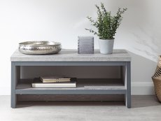 GFW Boston Grey Wood Effect Coffee Table with Shelf (Flat Packed)