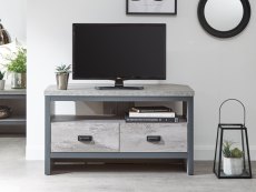 GFW GFW Boston Grey Wood Effect 2 Drawer Corner TV Cabinet (Flat Packed)