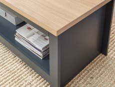GFW GFW Lancaster Slate Blue and Oak Coffee Table with Shelf (Flat Packed)