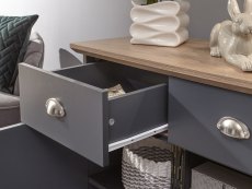 GFW GFW Kendal Slate Blue and Oak 2 Door 2 Drawer Compact Sideboard (Flat Packed)
