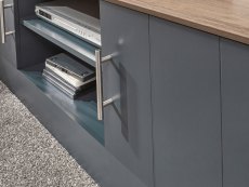 GFW GFW Kendal Slate Blue and Oak 2 Door Large TV Cabinet (Flat Packed)