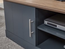 GFW GFW Kendal Slate Blue and Oak 1 Door Small TV Cabinet (Flat Packed)