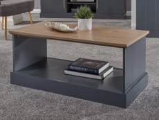 GFW GFW Kendal Slate Blue and Oak Coffee Table (Flat Packed)