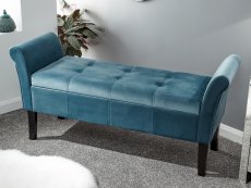 GFW GFW Osborne Teal Upholstered Fabric Ottoman Storage Bench (Flat Packed)