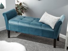 GFW GFW Osborne Teal Upholstered Fabric Ottoman Storage Bench (Flat Packed)