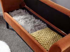 GFW GFW Osborne Russet Orange Upholstered Fabric Ottoman Storage Bench (Flat Packed)