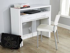 GFW GFW Regis White 2 Drawer Extending Console Desk (Flat Packed)