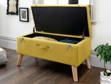 GFW GFW Minstrel Mustard Upholstered Fabric Blanket Box (Assembled)