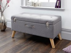 GFW GFW Minstrel Light Grey Upholstered Fabric Blanket Box (Assembled)