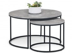 Julian Bowen Julian Bowen Staten Concrete Effect Round Nesting Coffee Tables (Flat Packed)