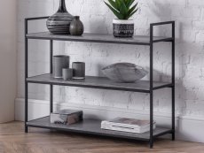Julian Bowen Julian Bowen Staten Concrete Effect 3 Tier Low Bookcase (Flat Packed)