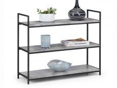Julian Bowen Julian Bowen Staten Concrete Effect 3 Tier Low Bookcase (Flat Packed)