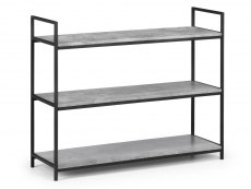 Julian Bowen Julian Bowen Staten Concrete Effect 3 Tier Low Bookcase (Flat Packed)