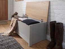 GFW GFW Lancaster Grey and Oak Blanket Box (Flat Packed)