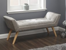 GFW GFW Milan Light Grey Upholstered Fabric Bench