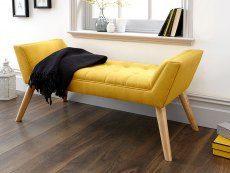 GFW Milan Mustard Upholstered Fabric Bench