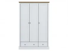 LPD LPD Devon 3 Door 2 Drawer White and Oak Triple Wardrobe