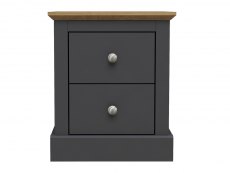 LPD LPD Devon 2 Drawer Charcoal and Oak Bedside Cabinet (Flat Packed)