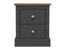 LPD LPD Devon 2 Drawer Charcoal and Oak Bedside Table