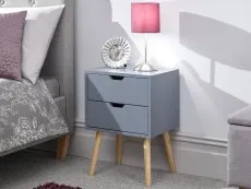 GFW GFW Nyborg 2 Drawer Dark Grey Bedside Table