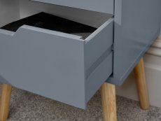 GFW Nyborg 2 Drawer Dark Grey Bedside Cabinet (Flat Packed)