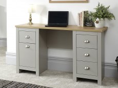 GFW GFW Lancaster Grey and Oak 1 Door 4 Drawer Study Desk (Flat Packed)