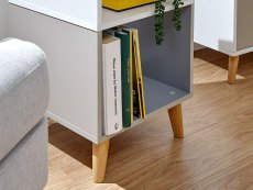 GFW GFW Delta White and Grey Lamp Table (Flat Packed)