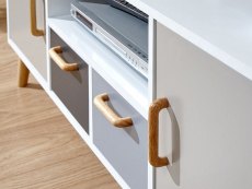 GFW GFW Delta White and Grey 2 Door 2 Drawer Large TV Cabinet (Flat Packed)