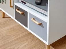 GFW GFW Delta White and Grey 1 Door 2 Drawer Small TV Cabinet (Flat Packed)