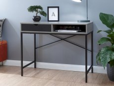 GFW GFW Telford Concrete Effect and Black 1 Drawer Computer Desk (Flat Packed)